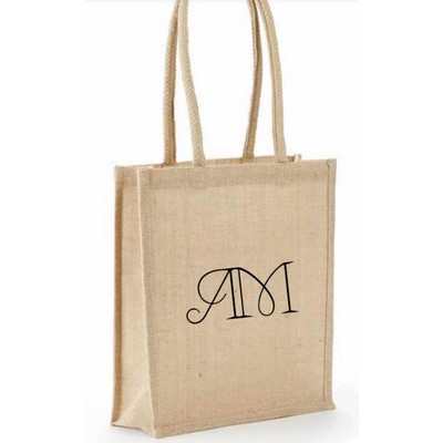 All Natural Jute/Burlap Book Bag (10"x12"x3")