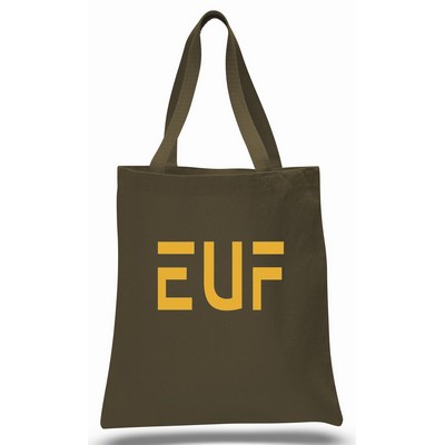 Promo Canvas Tote--Army Green--1-Color Imprint