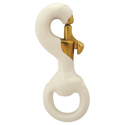 3" Rubber Coated Solid Brass Swivel Snap Hook