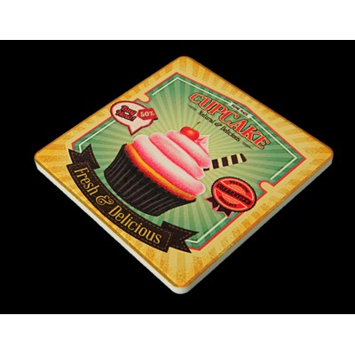 4" Square Ceramic Stone Coasters Glossy Finish (overseas production)