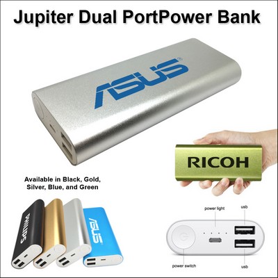 Jupiter Dual Port Power Bank 8000 mAh - Silver