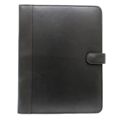 Ashlin® Designer Midnight Black Bernadino Vegan Portfolio w/Letter Sized Notepad