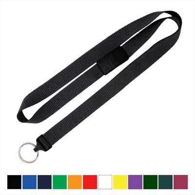 5/8" Flat Blank Lanyard with Breakaway (Split Ring)