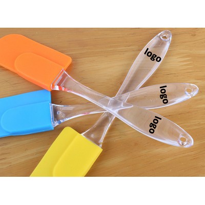 7" Silicone Baking Spatula w/Clear Handle