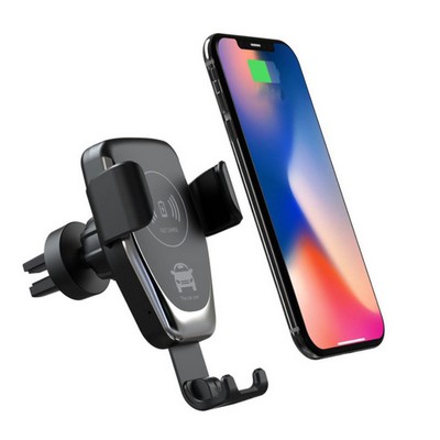 Metallic Wireless Phone Charger w/Car Bracket