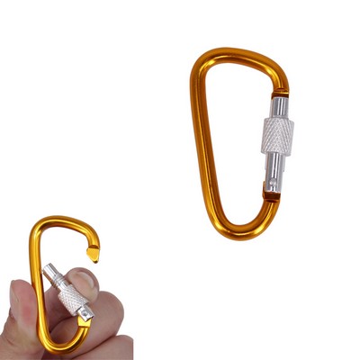 Aluminum Carabiner w/Silver Screw Lock