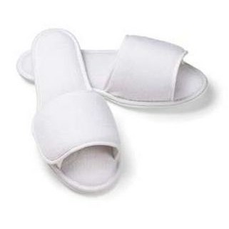 Woman's Open Toe Terry Velcro® Closure Slipper(Overseas - Embroidered)