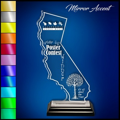 9" California Clear Acrylic Award with Mirror Accent