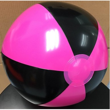 16" Inflatable Alternating Solid Pink & Black Beach Ball