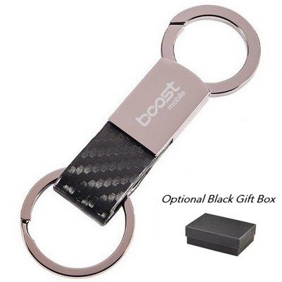 Clip On Metal Leather Keychain