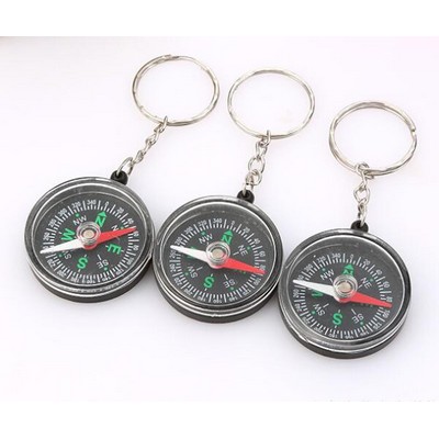 Round Compass Keychain