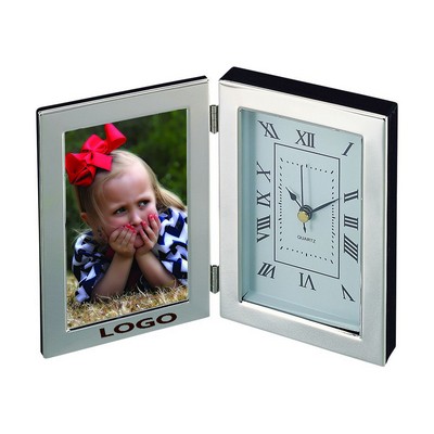 Silhouette Style Hinged Clock And Frame.