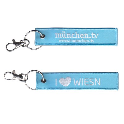 Blue Woven Key Tag With Custom Logo