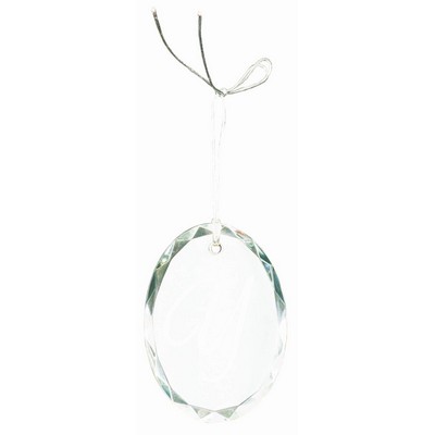 3" Crystal Faceted Oval Ornament