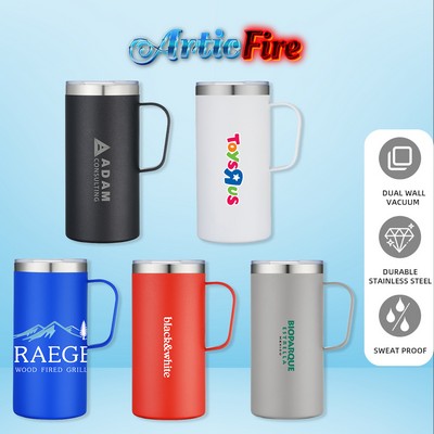 ArticFire 20 oz Tall Vacuum Insulated Travel / Camping Mug With Handle