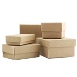 Brown Kraft Jewelry Box w/Fiber Insert (3½"x3½"x1½")