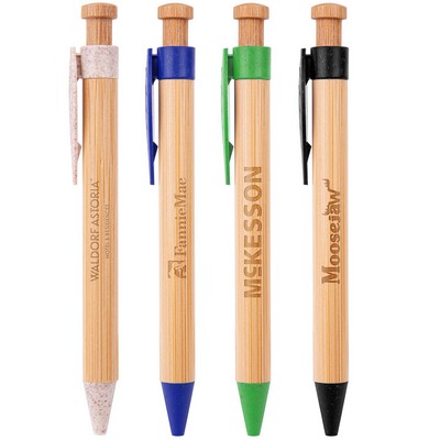 The Camden Bamboo Retractable Wheat Straw Eco-Pen