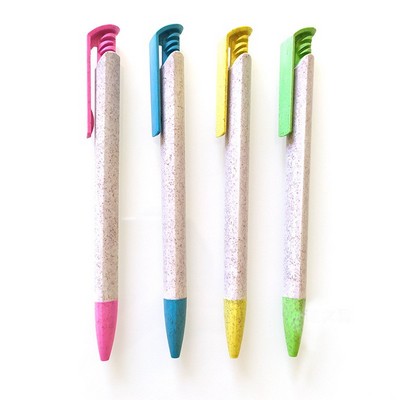 Eco-Friendly Wheat Straw Click Ballpoint Pen