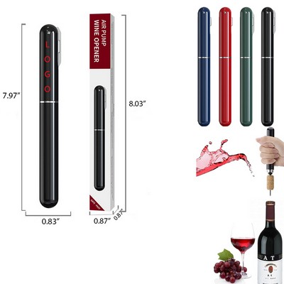 2-in-1 Wine Opener Portable Pen-shaped Air Pump Bottle Pressure Opener with Foil Cutter