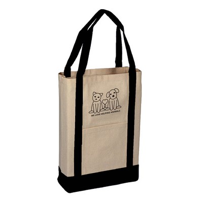 Canvas Two Tone Deluxe Tote Bag - 1 color (14" x 16" x 4")