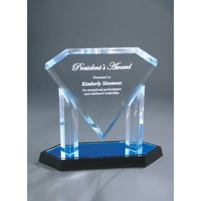 10 3/4" Blue Floating Diamond Acrylic Award