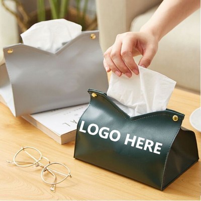 PU Leather Paper Facial Tissue Box Cover Holder