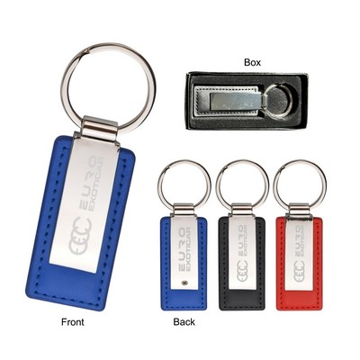 Leatherette with Rectangular Metal Key Tag