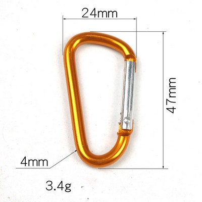 Black #5 D Shape Aluminium Alloy Carabiners