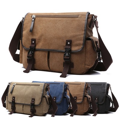 Canvas Briefcase Large Satchel Shoulder Bag