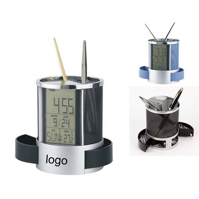 Alarm Clock With Pen Holder