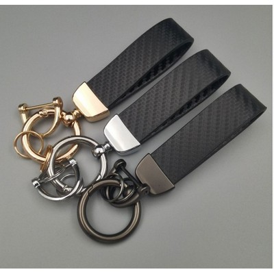 Carbon Fiber Style Car Keychain