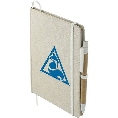 5'' x 7'' Organic Cotton Bound Notebook w/Pen