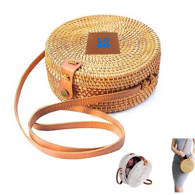 Handwoven Round Rattan Bag