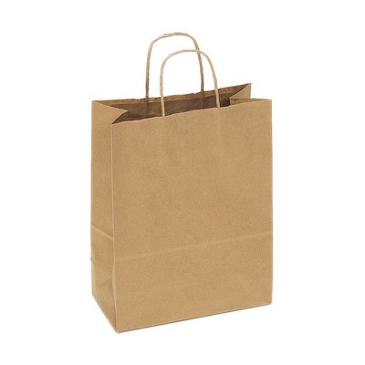 Digitally Printed Natural Kraft Shopping Bag (8"x4.75"x8.5")