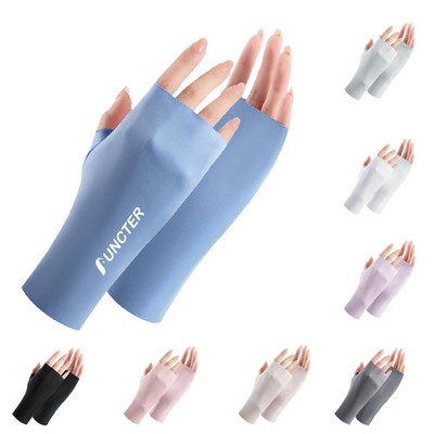 Anti UV Gloves Sunscreen Gloves UV Protection Fingerless Gloves for Gel Nail Lamp Manicure Skin Care