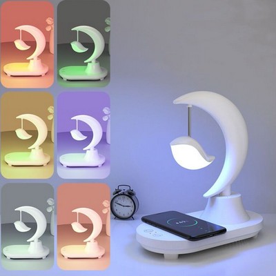 Portable Table Bedside Lamps w/Bluetooth Speaker And Wireless Charger