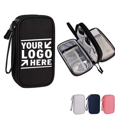 Portable Charger Organizer Pouch with 3 Compartments