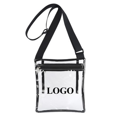 Zippered Main Compartment Pvc Clear Crossbody Bag