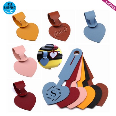 Heart Shaped PU Leather Luggage Tags