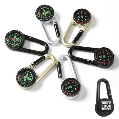 Multifunctional Zinc Carabiner with Compass