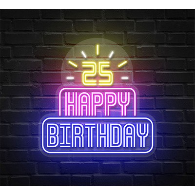 25th Happy Birthday Neon Sign