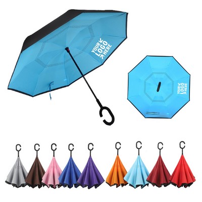 Double Layer Inversion Umbrella With C-Handle