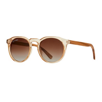 Brax Eco-Sustainable Polarized Sunglasses w/Champagne & Walnut Wood Frame