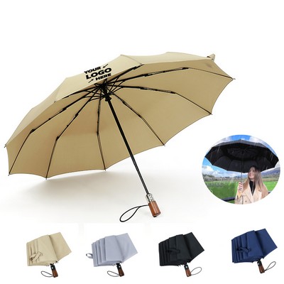 Wooden handle Anti-UV Sun Protection Umbrella