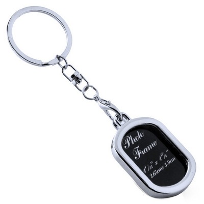 Zinc Alloy Oval-Shaped Mini Frame Keychain