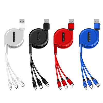 3-in-1 Pearlescent Telescopic Charging Cable