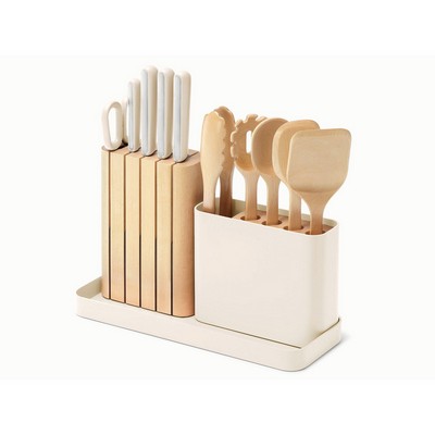 Caraway 14Pc Knife & Utensil Set Cream