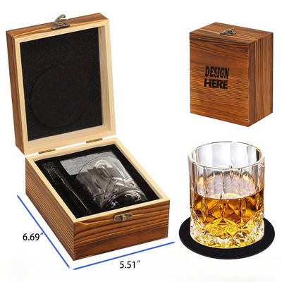 Whiskey Stones and Whiskey Glass Gift Set for a Whisky Scotch Bourbon Lover