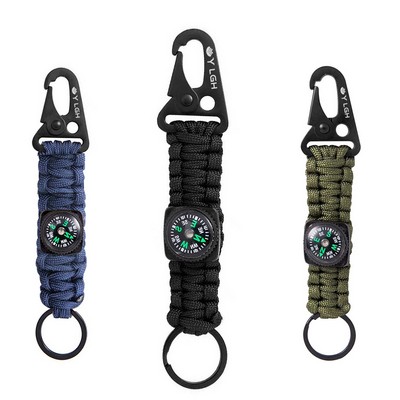 Weaved Rope Key Chain With Compass