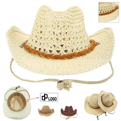 Unisex Travel Western Cowboy Straw Hat